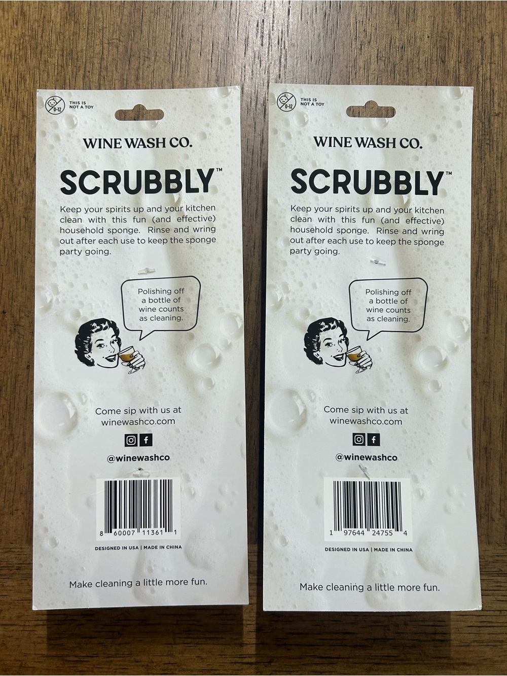 🆕 Scrubbly Wine Wash Kitchen Sponge 🍷🧽 - “Cleano Grigio” and “Pinot Cleano” - Picture 2 of 2